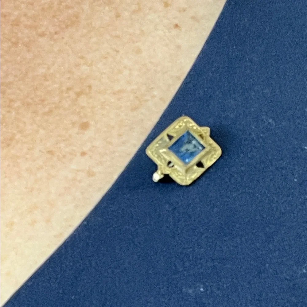 Elegant Gold and Blue Brooch